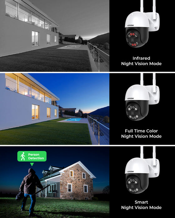 H.view 8CH 5mp Wireless CCTV System Kit NVR wifi Outdoor Ptz Two-Way Audio Camera Security System Video Surveillance Xmeye app