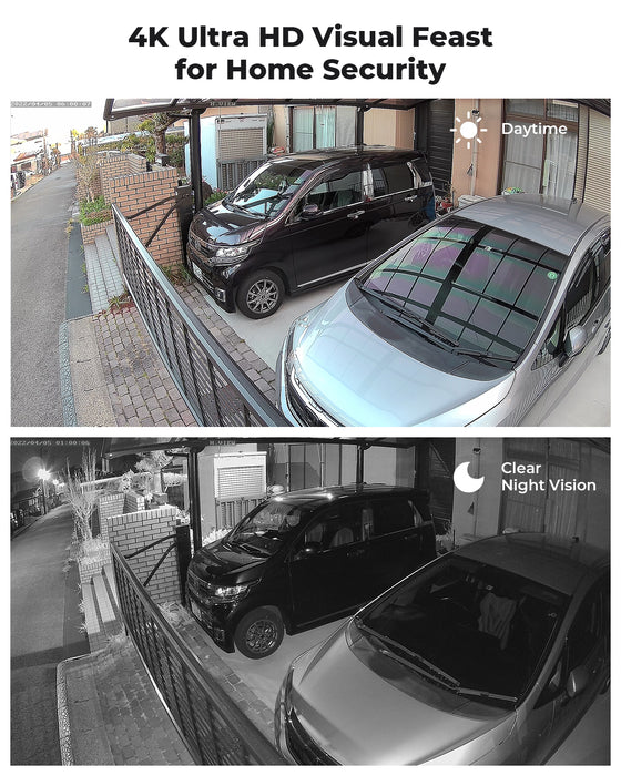 H.VIEW 4K POE Camera with Two-way Audio, Cloud Server, Spotlight, Human Body Detection, 2.8mm Lens, IP67 Weatherproof, HV-800S2