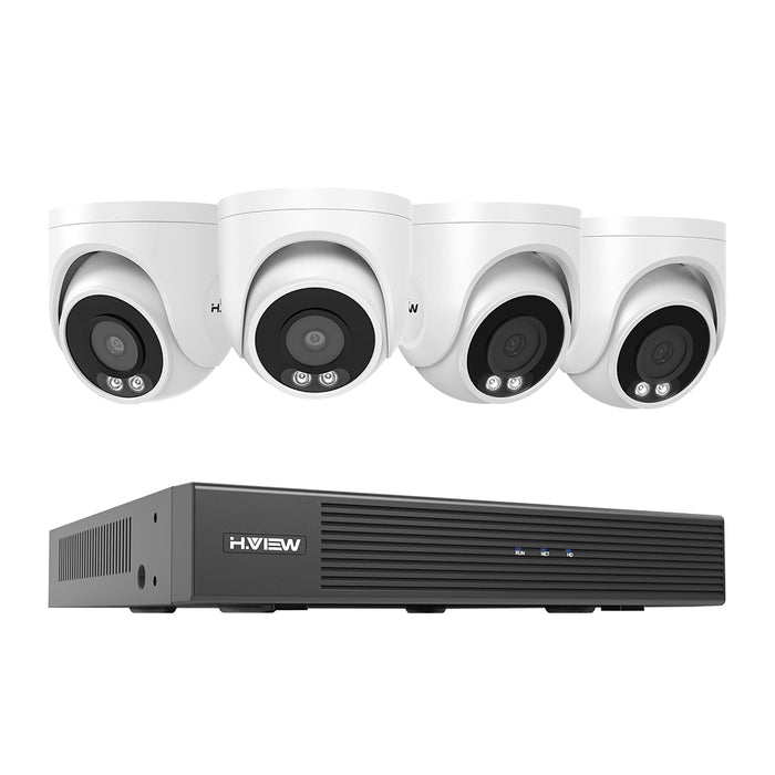 H.View 4K (8MP) Ultra HD 8-Kanäle PoE-Sicherheitssystem mit Audiokalkendome-Kameras