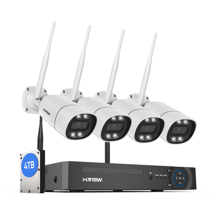 H.view 8CH 5mp Wireless CCTV System Kit NVR wifi Outdoor AI IP Two-Way Audio Camera Security System Video Surveillance Xmeye app