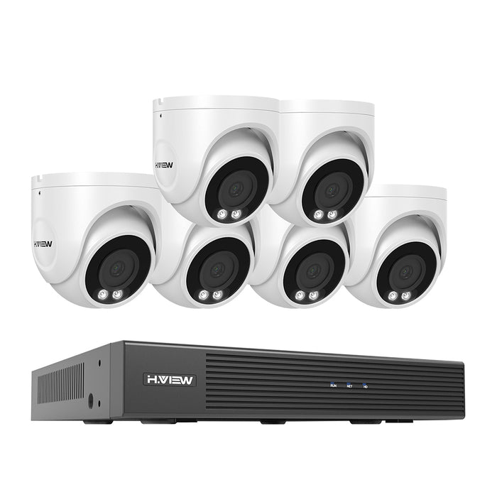 H.View 4K (8MP) Ultra HD 8-Kanäle PoE-Sicherheitssystem mit Audiokalkendome-Kameras