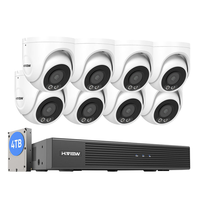 H.View Colorcam 4k (8MP) Ultra HD 8 Kanäle PoE-Sicherheitssystem