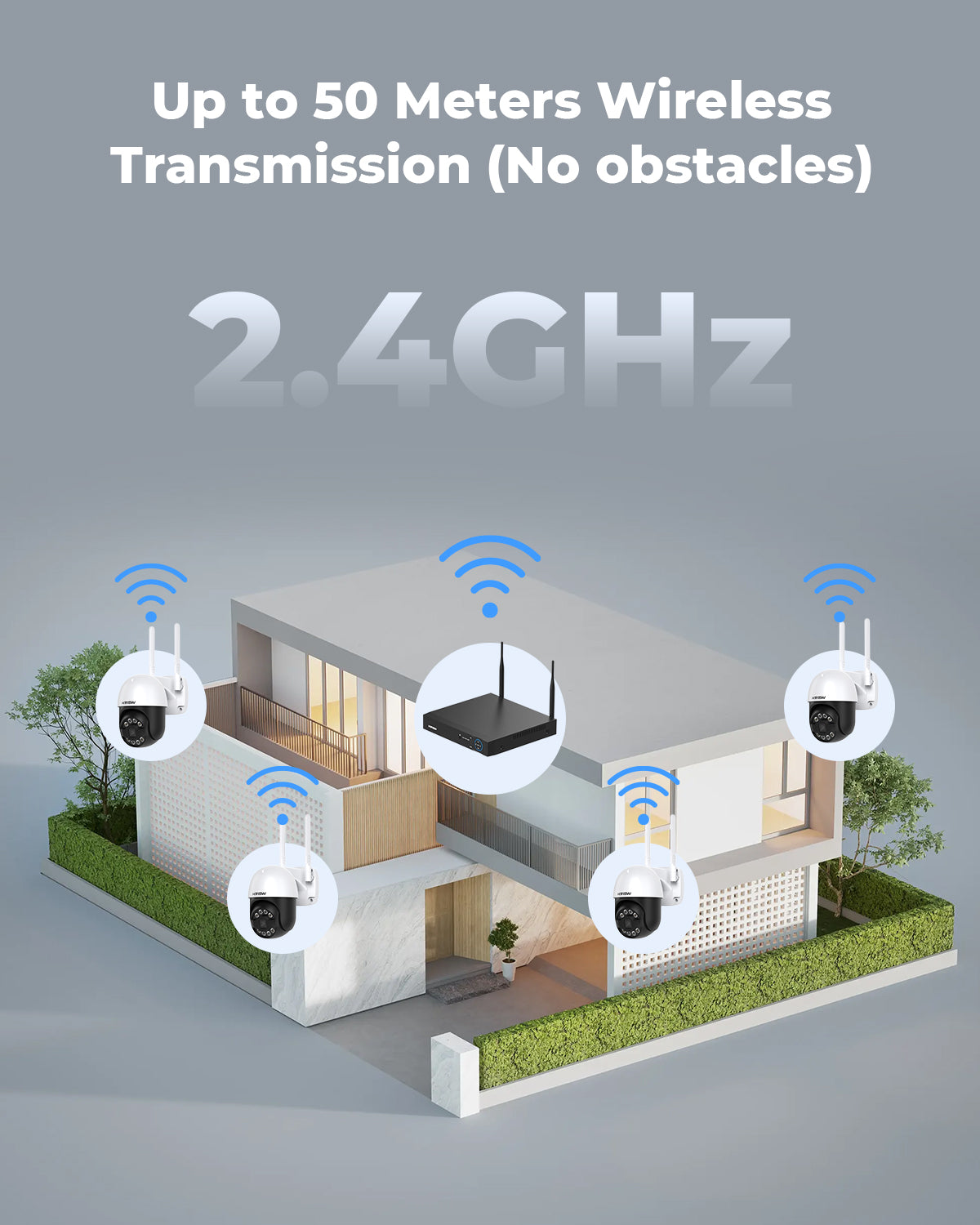 H.view 8CH 5mp Wireless CCTV System Kit NVR wifi Outdoor Ptz Two-Way Audio Camera Security System Video Surveillance Xmeye app