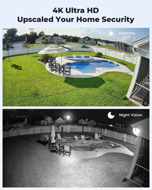 H.VIEW 16 Channels 4K 8MP PoE Security Camera System, Smart Dual Illumination, Audio Recording, Person Detection, HVK16-800S2+800S6-8MP