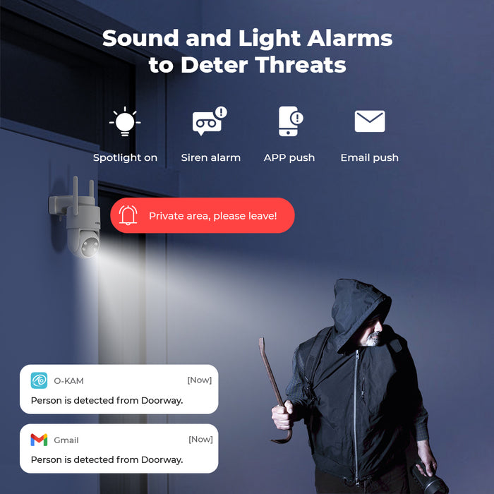 H.VIEW 2K 3MP Solar Security Cameras Wireless Outdoor, 360° Pan Tilt Auto Tracking, Full Color Night Vision, Smart Detection, 3-Day Unlimited Recurring Free Cloud Storage, HV-QW5