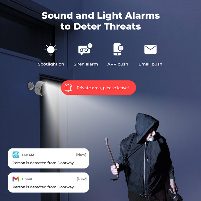H.VIEW 2K 3MP Battery Camera Outdoor Wireless, Smart Detection, Full Color Night Vision, 2-Way Audio, 3-Day Unlimited Recurring Free Cloud Storage, HV-BW4