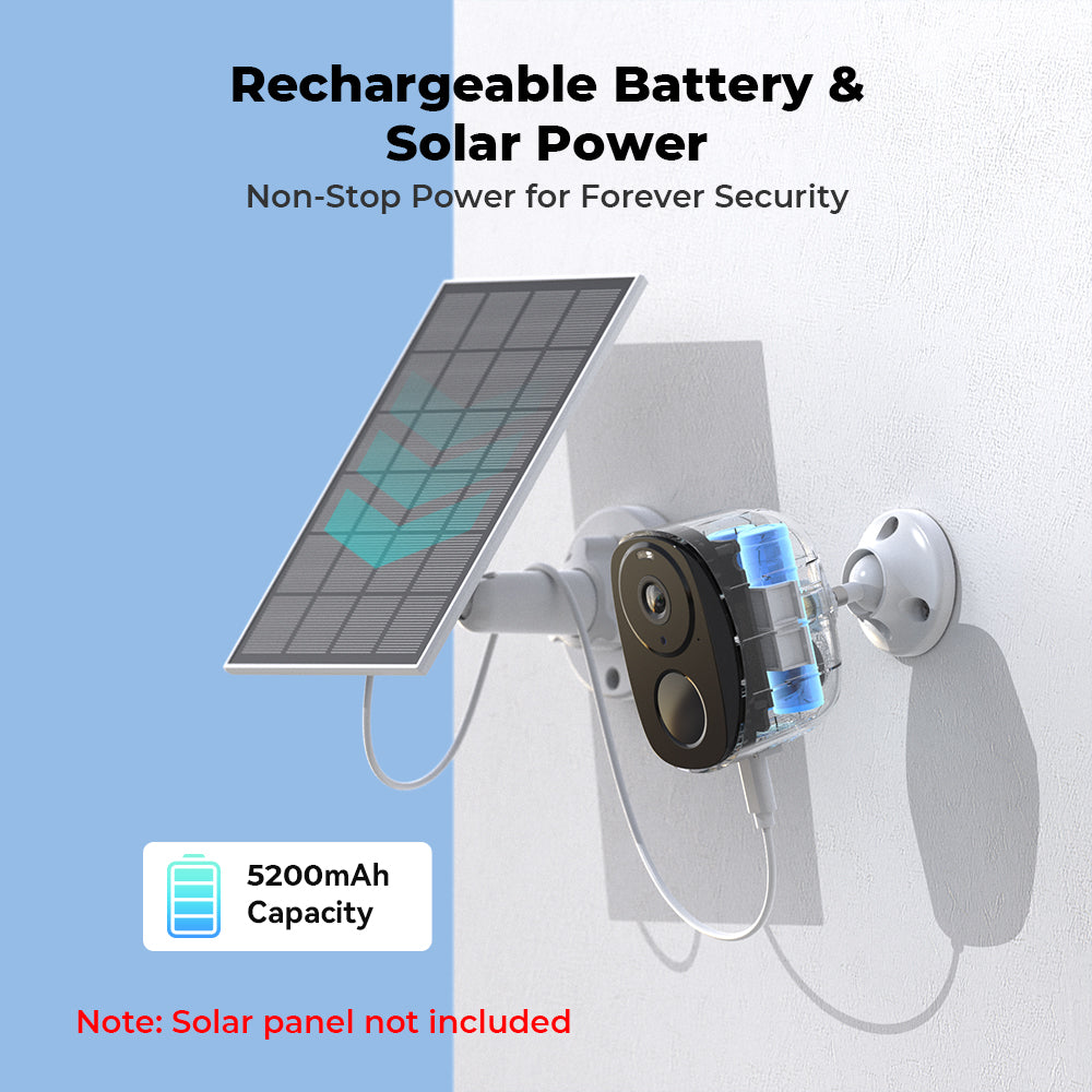 H.VIEW 2K 3MP Battery Camera Outdoor Wireless, Smart Detection, Full Color Night Vision, 2-Way Audio, 3-Day Unlimited Recurring Free Cloud Storage, HV-BW4