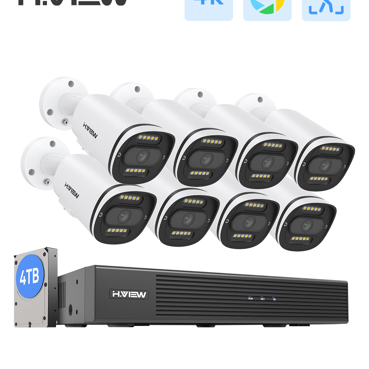 H.View Colorcam 4K（8MP）Ultra HD 8チャンネルPOE Security System02