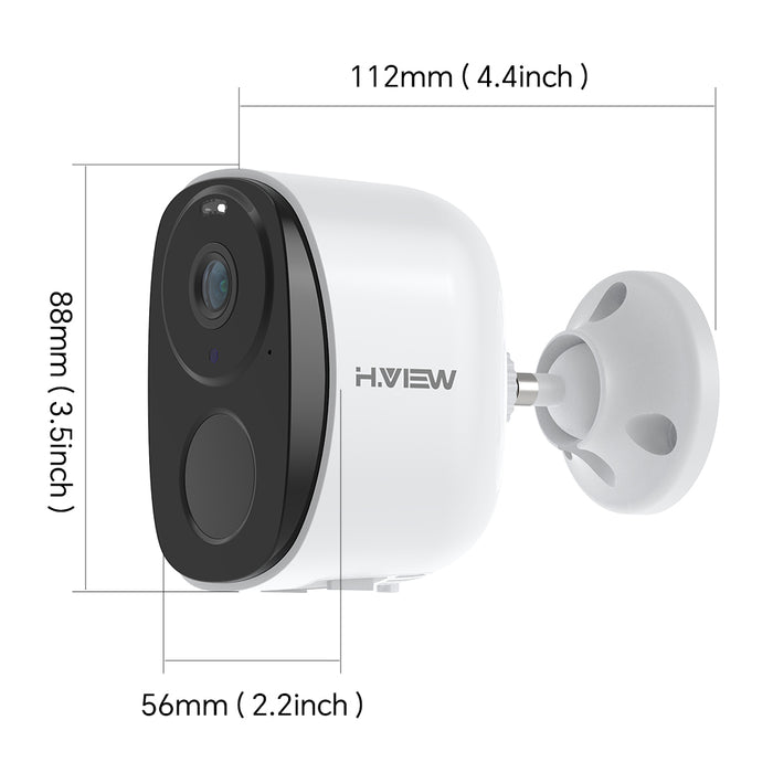 H.VIEW 2K 3MP Battery Camera Outdoor Wireless, Smart Detection, Full Color Night Vision, 2-Way Audio, 3-Day Unlimited Recurring Free Cloud Storage, HV-BW4