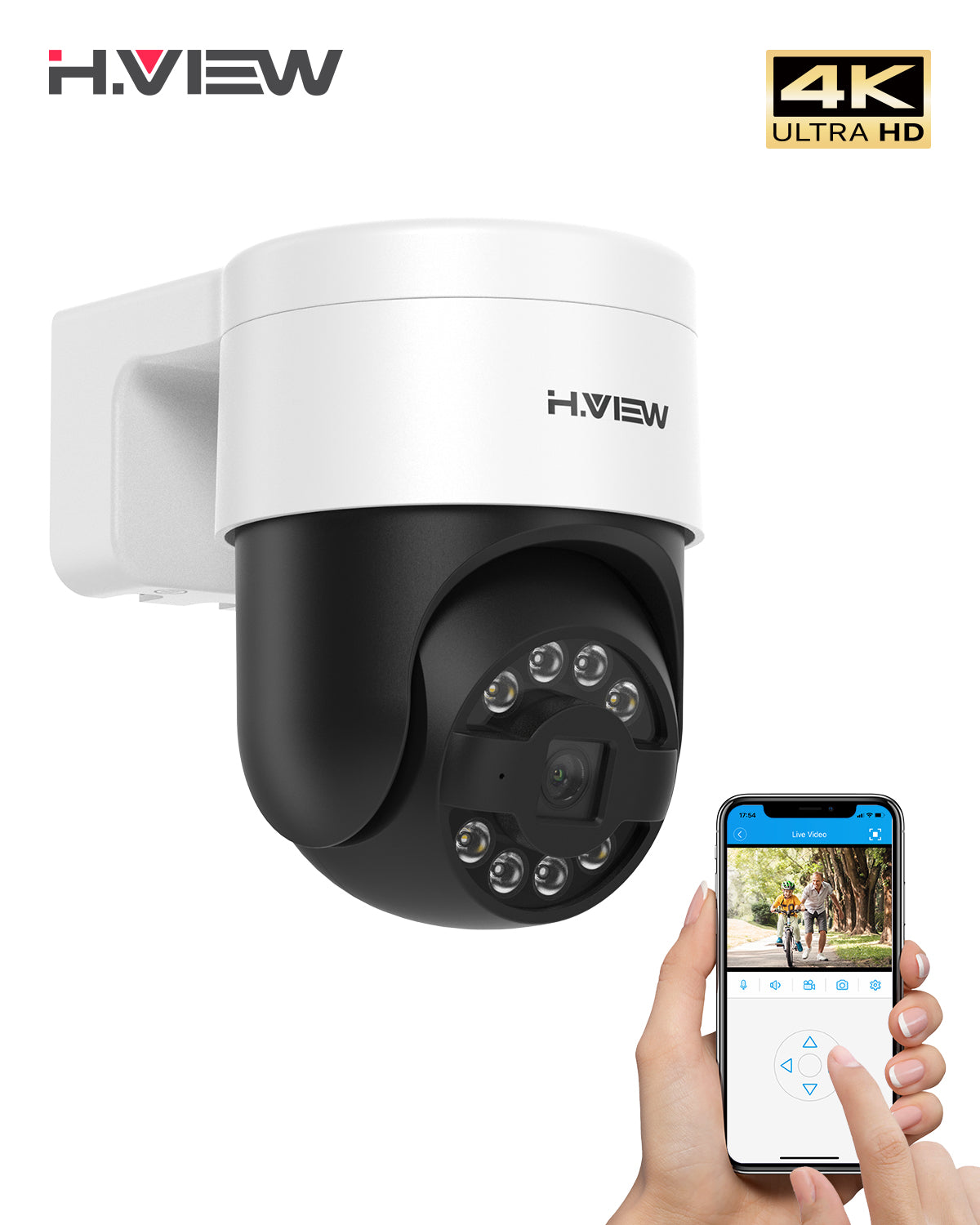 H.View CCTV Security PoE IP Camera PTZ 5MP 8MP 4K Dome Outdoor Audio V ...