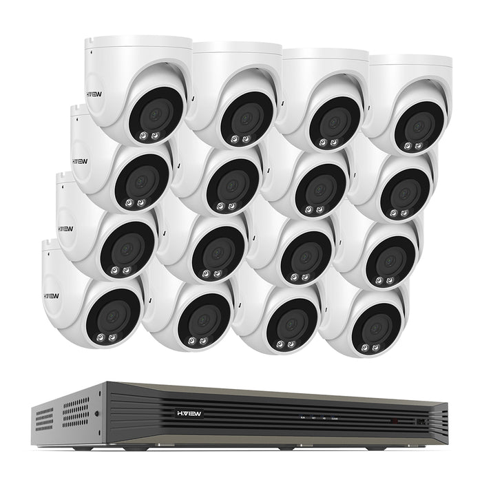 H.View 4k (8MP) Ultra HD 16-Kanäle PoE-Sicherheitssystem mit Audiokalkendome-Kameras