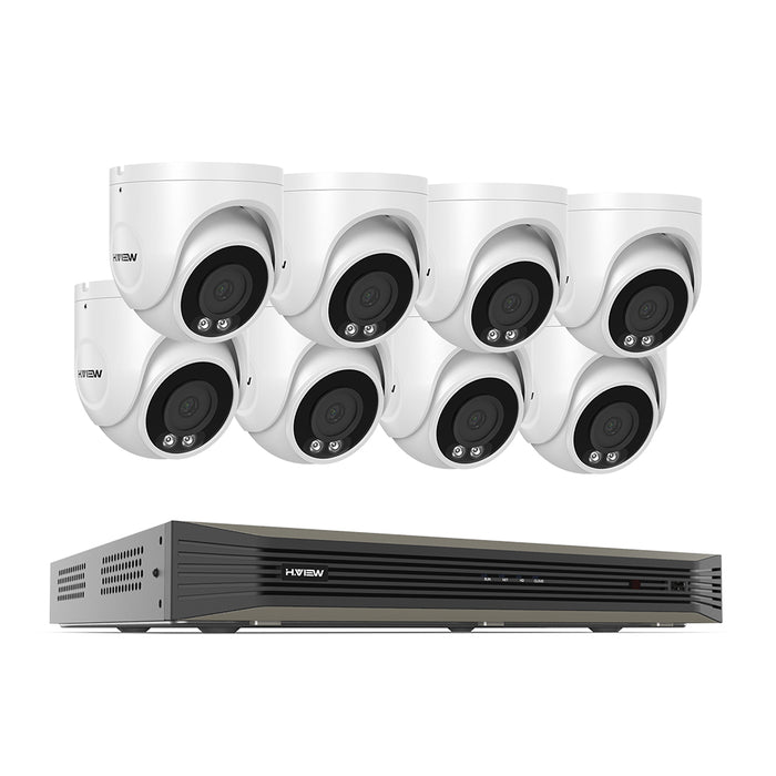 H.View 4k (8MP) Ultra HD 16-Kanäle PoE-Sicherheitssystem mit Audiokalkendome-Kameras