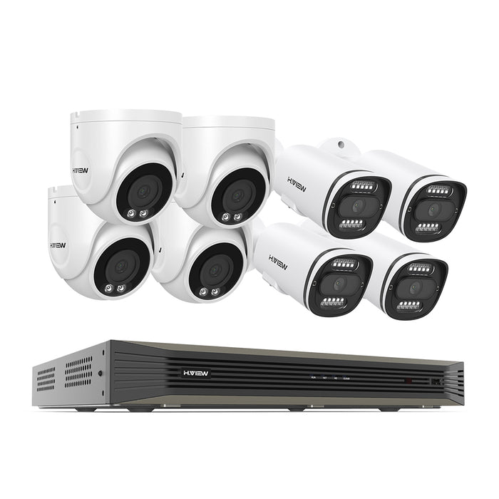 H.view 4k (8mp) Ультра HD 16 каналов Система безопасности Poe с аудиокорминкой Dome & Pullet Cameras