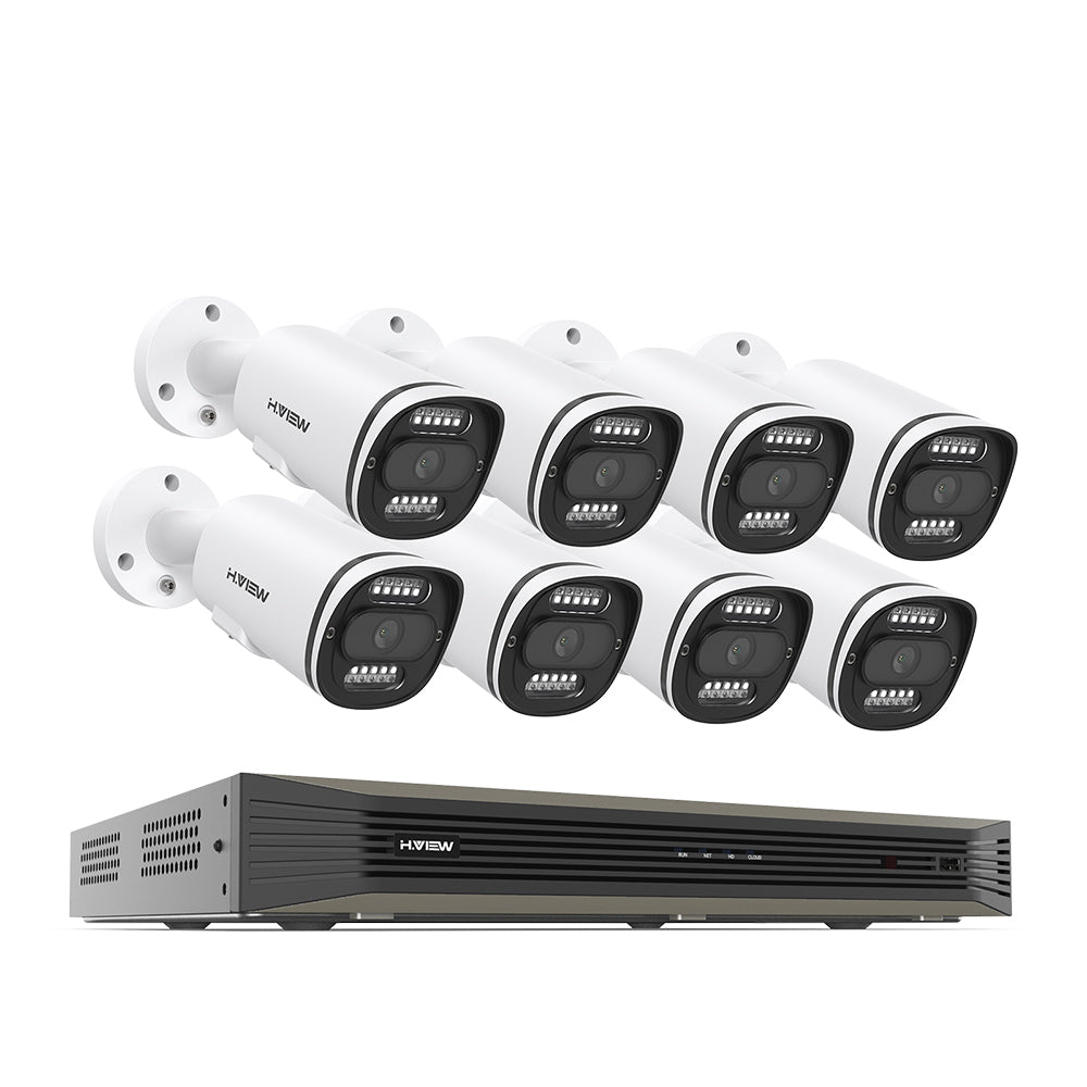 【美品】H.View HV-500S2 PoEカメラ H.VIEW 8 Channels 5MP PoE Security Camera System, Smart Dual