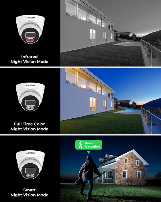 H. View 8CH 5MP PoE Dome-Sicherheitssystem mit Scheinwerferkamera AI Gesichtserkennung