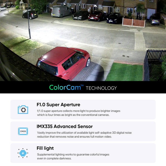 H.View ColorCam 6MP Bullet AI Caméra avec Vision Night Color (HV-600G2A5)