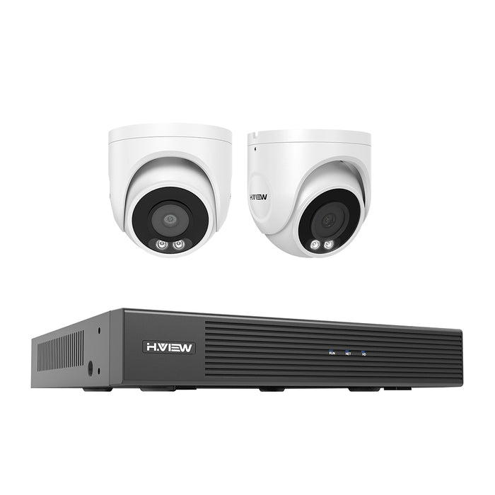 H.View 5MP Ultra HD 8 Kanäle PoE-Sicherheitssystem mit Audiokalkendome-Kameras