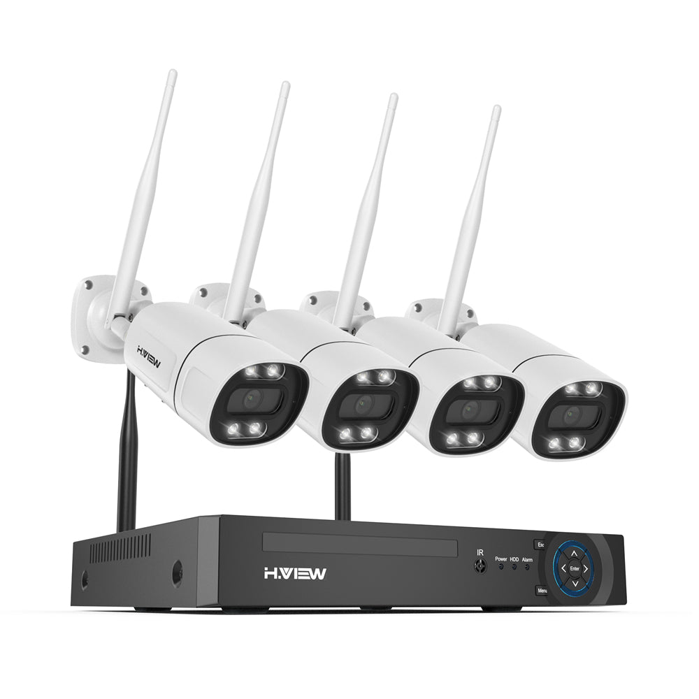 H.view 8CH 5mp Wireless CCTV System Kit NVR wifi Outdoor AI IP Two-Way Audio Camera Security System Video Surveillance Xmeye app