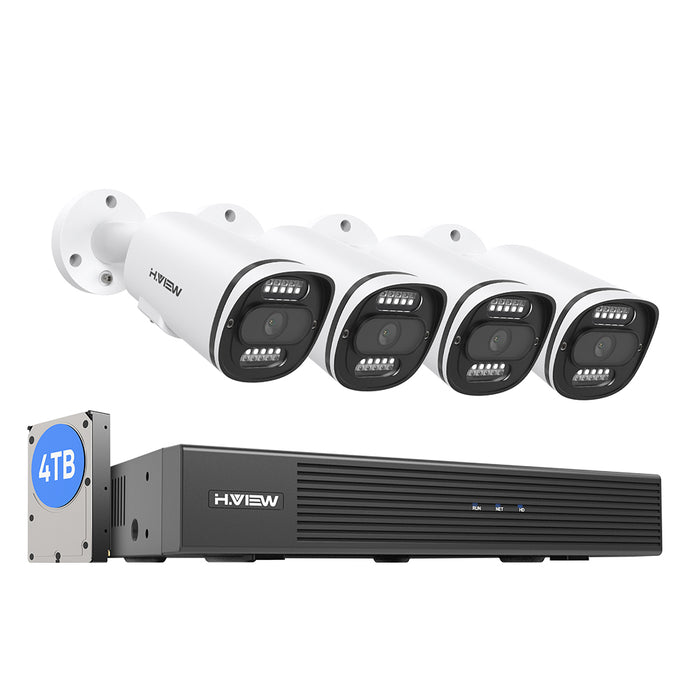 H.View 5MP Ultra HD 8-Kanäle PoE-Sicherheitssystem mit Audiokalzkameras