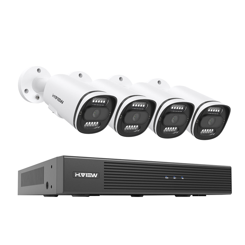 H.VIEW 8 Channels 4K 8MP PoE Security Camera System, Smart Dual Illumination, Two-Way Audio, Person Detection, HVK8-800S2-8MP