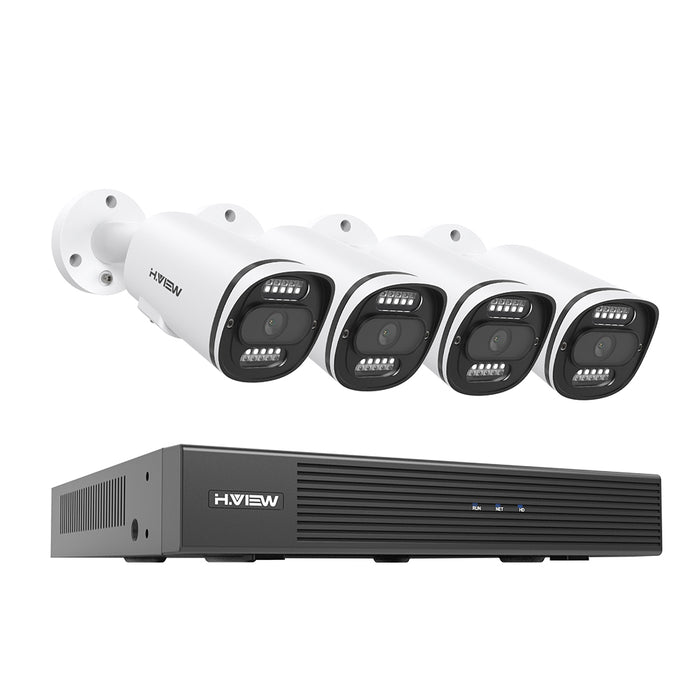 H.View 4K (8MP) Ultra HD 8-Kanäle PoE-Sicherheitssystem mit Audiokalzkameras