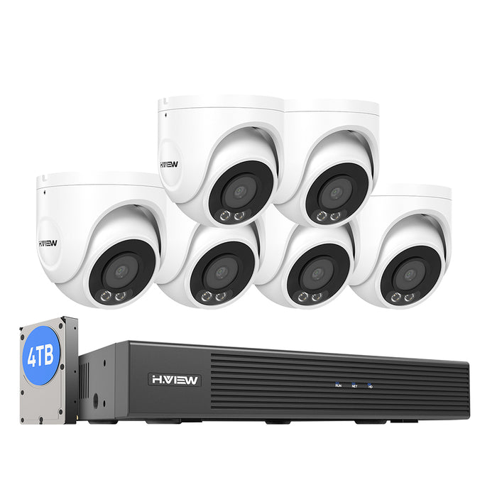 H.View Colorcam 4k (8MP) Ultra HD 8 Kanäle PoE-Sicherheitssystem