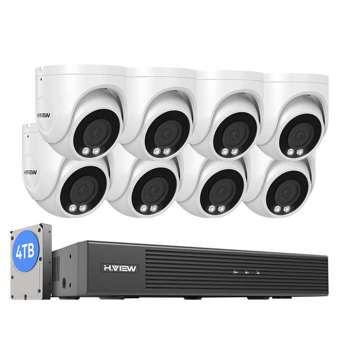 H.VIEW 8 Channels 4K 8MP PoE Security Camera System, Smart Dual  Illumination, Audio Recording, Person Detection, HVK8-800S6-8MP