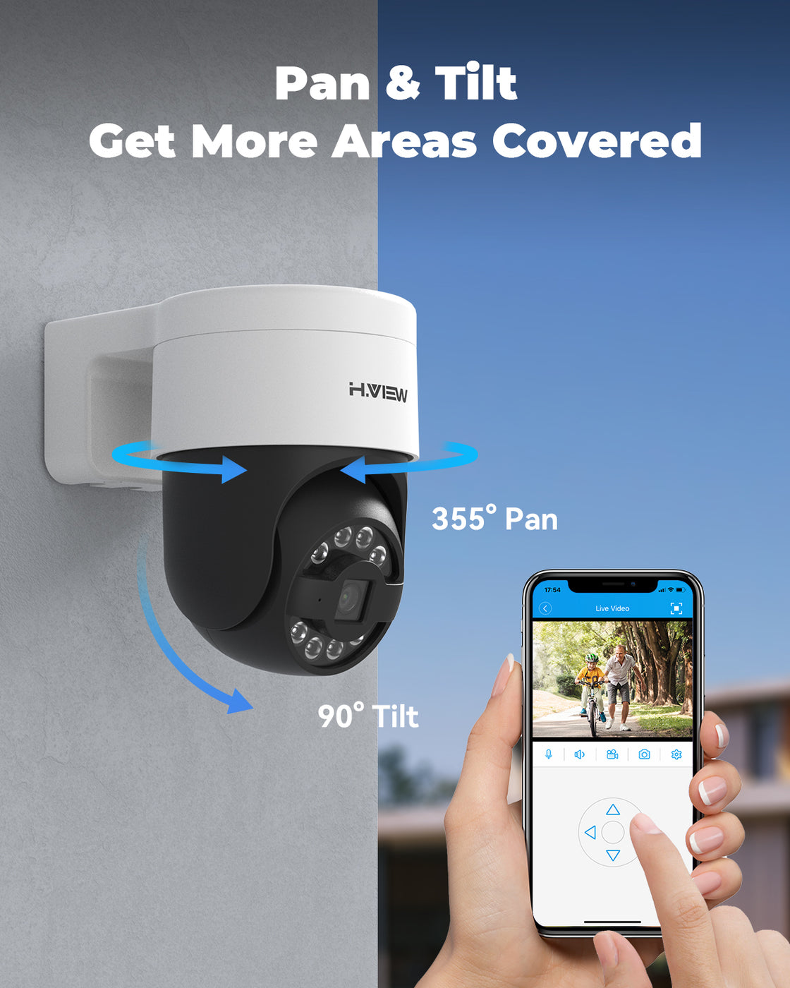 H.View CCTV Security PoE IP Camera PTZ 5MP 8MP 4K Dome Outdoor Audio V ...